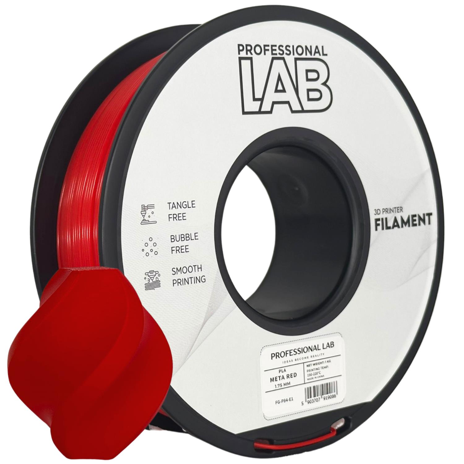 Filament 3D Prof. Lab PLA 1.75mm 1kg Meta red (Meta red)