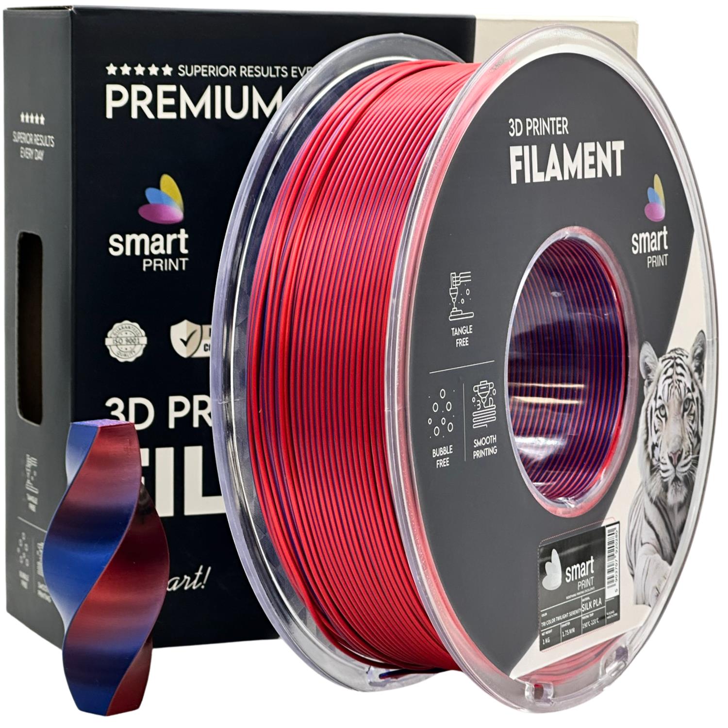 3D Spausdinimo siūlas Smart Print Silk 1.75mm 1kg Dviejų spalvų (twilight-serenity) (Dual-color (twilight-serenity))