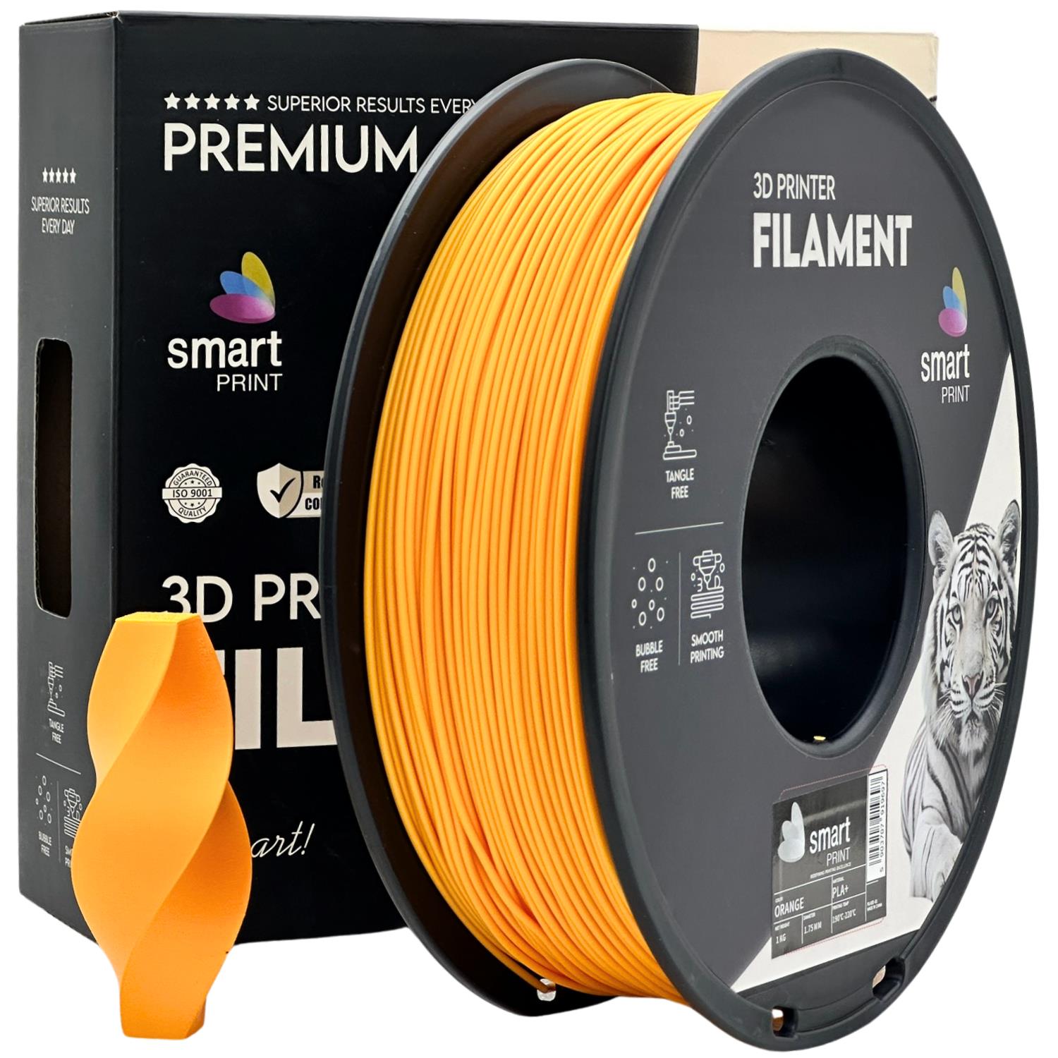 3D Филамент Smart Print PLA+ 1.75мм 1кг Оранжевый (Orange)